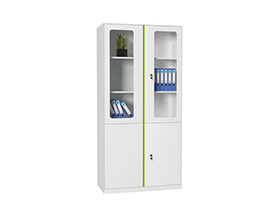 4.5mm thin edge up glass down steel storage cabinet