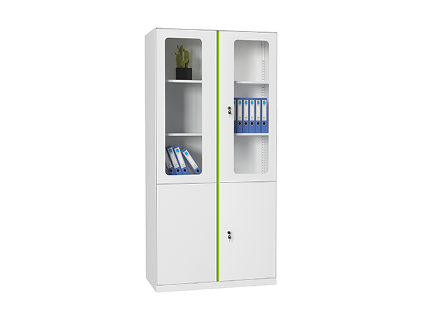 4.5mm thin edge up glass down steel storage cabinet