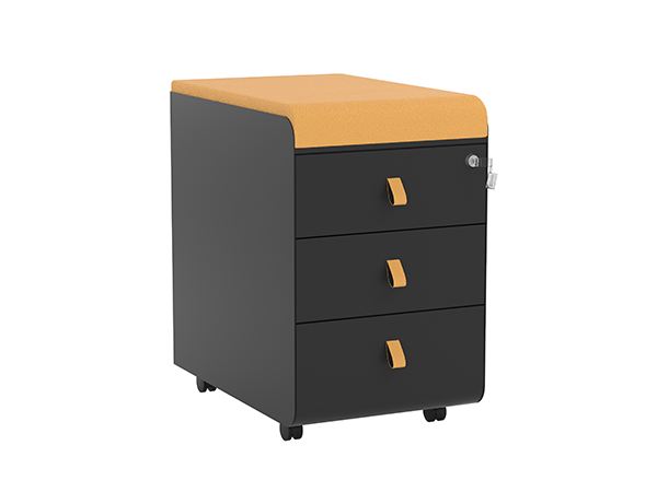 3Drawer Mobile Cabinet With Leather Handle